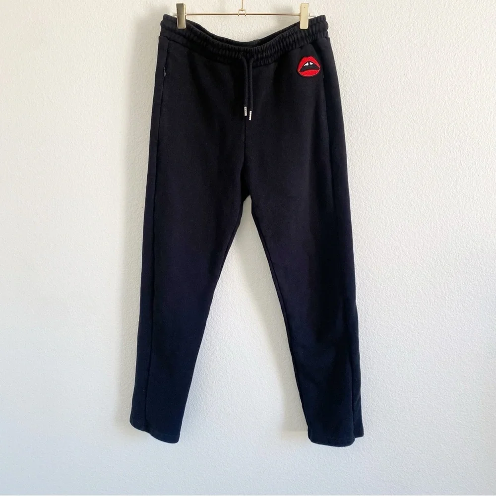 Markus Lupfer Lara Lip Daria Jogger Sweatpants Black Medium - Picture 2 of 8